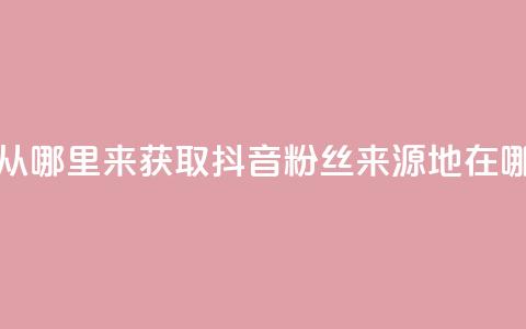 抖音粉丝从哪里来获取 - 抖音粉丝来源地在哪里! 第1张 抖音粉丝从哪里来获取 - 抖音粉丝来源地在哪里! 第1张