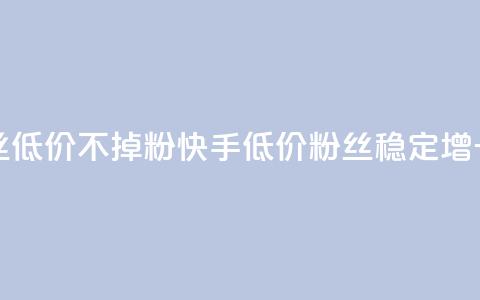 快手粉丝低价不掉粉(快手低价粉丝稳定增长) 第1张 快手粉丝低价不掉粉(快手低价粉丝稳定增长) 第1张