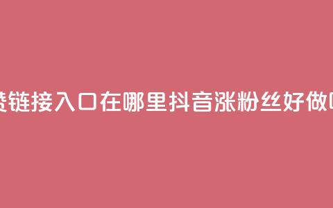 快手点赞链接入口在哪里 - 抖音涨粉丝好做吗 第1张 快手点赞链接入口在哪里 - 抖音涨粉丝好做吗 第1张
