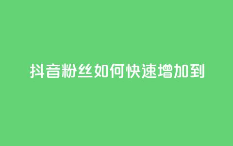 抖音粉丝如何快速增加到1000 - 如何快速增加抖音粉丝到1000?~ 第1张 抖音粉丝如何快速增加到1000 - 如何快速增加抖音粉丝到1000?~ 第1张