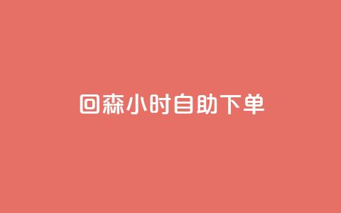 回森24小时自助下单 - 全网账号批发 第1张 回森24小时自助下单 - 全网账号批发 第1张