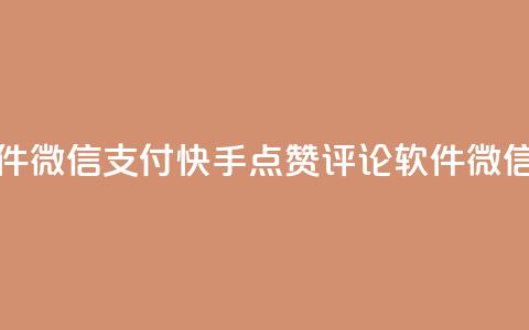 快手点赞评论软件微信支付(快手点赞评论软件,微信支付简介) 第1张 快手点赞评论软件微信支付(快手点赞评论软件,微信支付简介) 第1张
