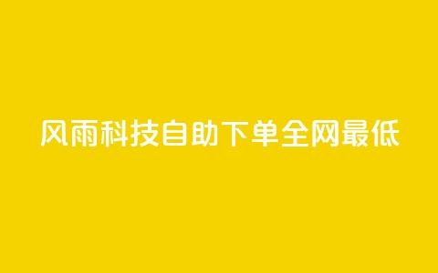风雨科技自助下单全网最低 - 风雨科技自助下单打造行业最低价格。  第1张