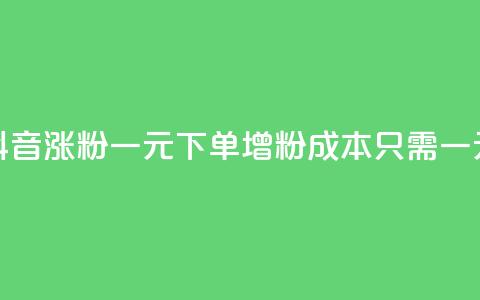 抖音涨粉一元下单(增粉成本只需一元) 第1张 抖音涨粉一元下单(增粉成本只需一元) 第1张