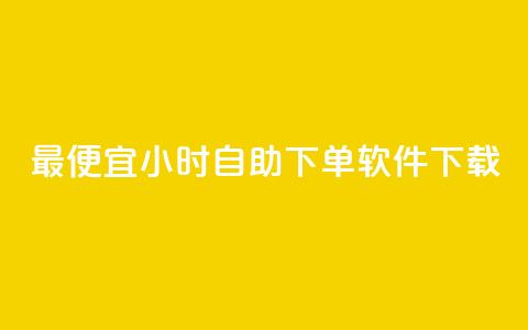 最便宜24小时自助下单软件下载 - 最实惠的24小时自助下单软件立即下载	。 第1张