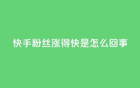 快手粉丝涨得快是怎么回事,自助下单平台 - 抖音点赞充值链接 qq空间点赞 第1张 快手粉丝涨得快是怎么回事,自助下单平台 - 抖音点赞充值链接 qq空间点赞 第1张