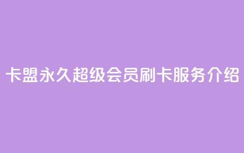 qq卡盟永久超级会员刷卡服务介绍 第1张 qq卡盟永久超级会员刷卡服务介绍 第1张