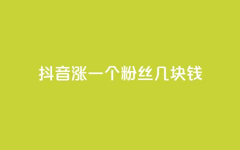 抖音涨一个粉丝几块钱 - 抖音每增加一个粉丝的成本是多少! 第1张 抖音涨一个粉丝几块钱 - 抖音每增加一个粉丝的成本是多少! 第1张
