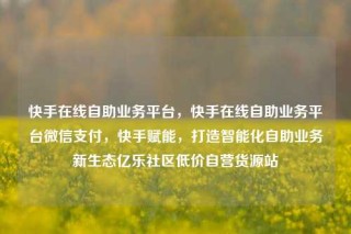 快手在线自助业务平台，快手在线自助业务平台微信支付，快手赋能，打造智能化自助业务新生态亿乐社区低价自营货源站