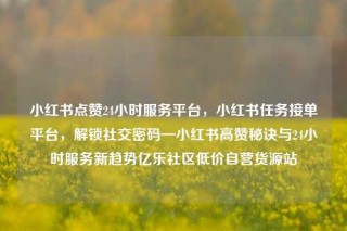 小红书点赞24小时服务平台，小红书任务接单平台，解锁社交密码—小红书高赞秘诀与24小时服务新趋势亿乐社区低价自营货源站