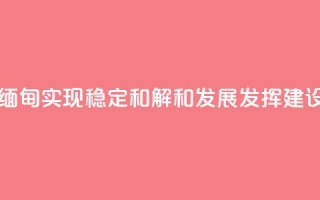 王毅：为缅甸实现稳定、和解和发展发挥建设性作用