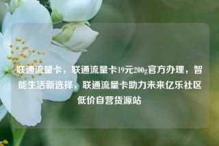 联通流量卡，联通流量卡19元200g官方办理，智能生活新选择，联通流量卡助力未来亿乐社区低价自营货源站