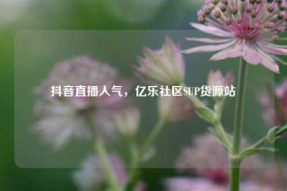 抖音直播人气，亿乐社区SUP货源站