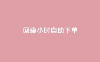 回森24小时自助下单 - 森24小时自助下单：轻松享受快速、便捷的服务!