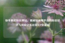 快手购买粉丝网站，揭秘短视频平台的粉丝经济与风险亿乐社区SUP货源站