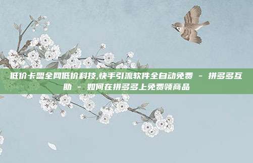 低价卡盟全网低价科技,快手引流软件全自动免费 - 拼多多互助 如何在拼多多上免费领商品  第1张