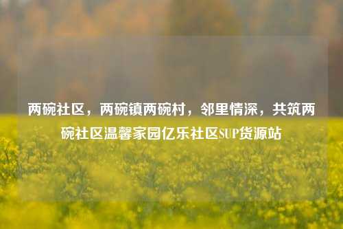两碗社区，两碗镇两碗村，邻里情深，共筑两碗社区温馨家园亿乐社区SUP货源站  第1张
