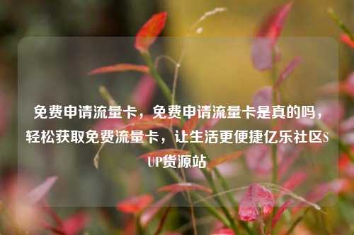 免费申请流量卡，免费申请流量卡是真的吗，轻松获取免费流量卡	，让生活更便捷亿乐社区SUP货源站  第1张