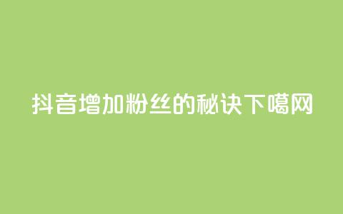 抖音增加粉丝的秘诀  第1张