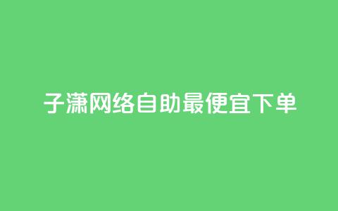 子潇网络自助最便宜下单 - 子潇网络自助下单，价格最低，轻松高效！。  第1张
