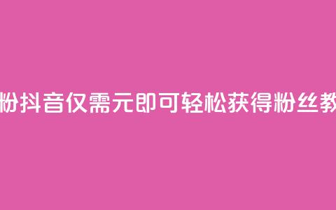 抖音1元刷1000粉 - 抖音仅需1元即可轻松获得1000粉丝教程。  第1张