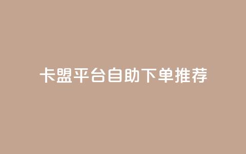 卡盟平台自助下单推荐 - 自助下单卡盟平台优选指南~  第1张