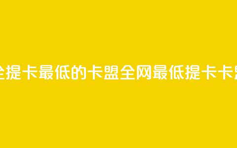 全网辅助最全提卡最低的卡盟(全网最低提卡卡盟推荐)  第1张