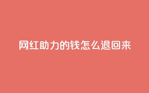 网红助力的钱怎么退回来 - 网红代言退款规则解析。  第1张