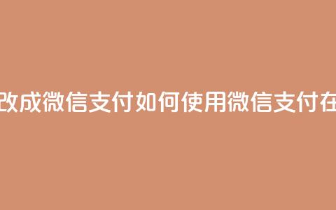 快手买东西如何改成微信支付 - 如何使用微信支付在快手购物!  第1张