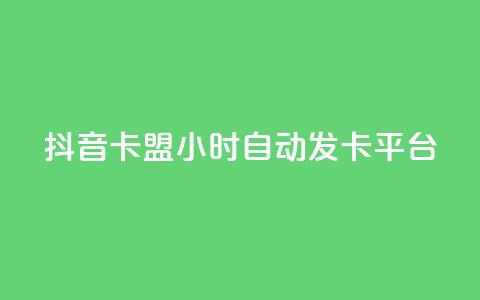 抖音卡盟24小时自动发卡平台,快手业务低价自助平台超低价 - 抖音快手低价业务网 抖音人气业务  第1张