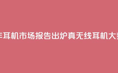2024上半年耳机市场报告出炉：真无线耳机大势已去  第1张
