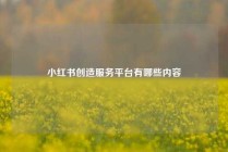 小红书创造服务平台有哪些内容