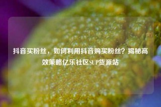 抖音买粉丝，如何利用抖音购买粉丝？揭秘高效策略亿乐社区SUP货源站