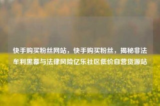 快手购买粉丝网站，快手购买粉丝，揭秘非法牟利黑幕与法律风险亿乐社区低价自营货源站