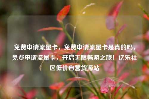 免费申请流量卡，免费申请流量卡是真的吗，免费申请流量卡	，开启无限畅游之旅！亿乐社区低价自营货源站  第1张