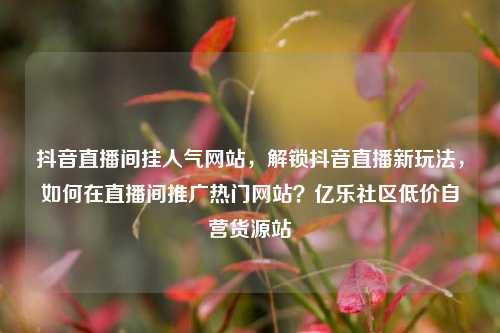 抖音直播间挂人气网站，解锁抖音直播新玩法，如何在直播间推广热门网站？亿乐社区低价自营货源站  第1张
