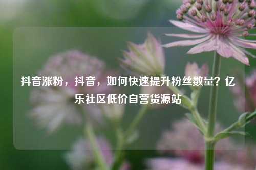 抖音涨粉	，抖音，如何快速提升粉丝数量？亿乐社区低价自营货源站  第1张